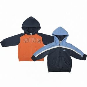 VINTAGE Nike Baby Hoodie Bundle 12M Spellout Swoosh Blue Orange 2009